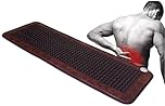 REHOOF Far Infrared Jade Amethyst Heat Stone Mat for Back Pain, Jade Tourmaline Far Infrared Heating Pad, Adjustable Temperature for Back Pain