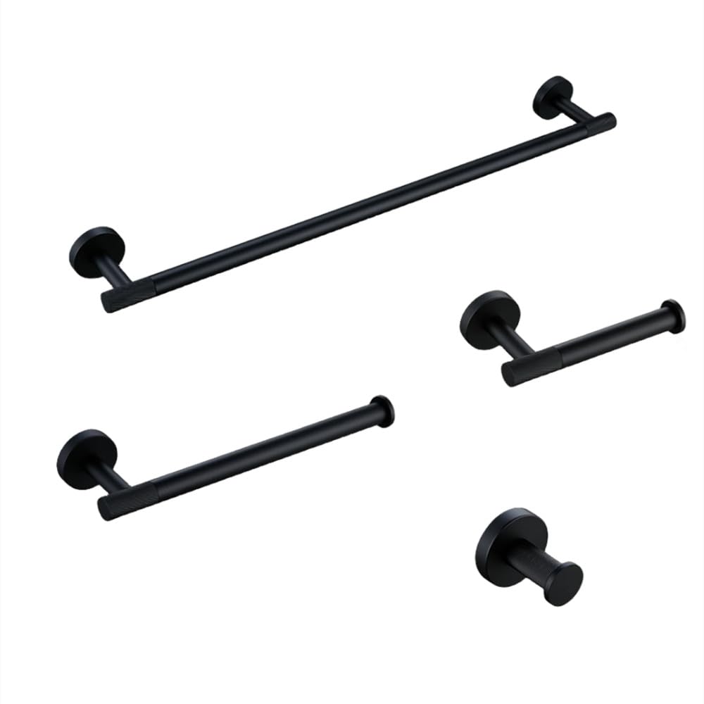 Accessori per il bagno nero opaco Porta asciugamano Gancio per accappatoio Set di accessori per il bagno in ottone zigrinato Mensola per asciugamani Carta velina Hol, kit, 45