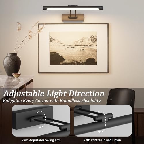 Coinmit Luz de imagem operada por bateria, luz de arte recarregável sem fio de 10000 mAh para parede