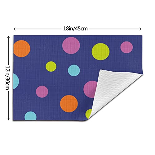 Red White Polka Dot Print Placemat 18”X 12”Heat-Resistant Non-Slip Pvc Woven Placemats For Kitchen Dining Room Table Decor Accessories #TOP2