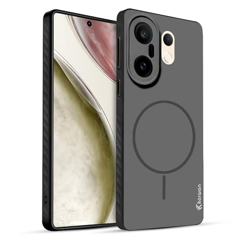 Image of KARWAN Slim Shockproof Back Case Cover Compatible with Vivo X200 FE,Dual Layer Armor Protection with Matt Finish, Heavy Duty Cover with Magnetic MagEase Wireless Charging (Black)