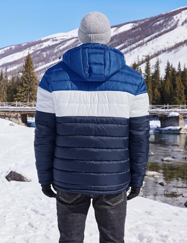 BEST SOUTH Men's Winter Puffer Jacket Hooded Puffy Fleece Warm Lightweight Coat Outerwear Cold Weather4