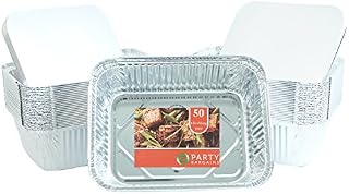 PARTY BARGAINS Premium Quality Durable, 9 X 7 Aluminum Foil Pans 5 Lb