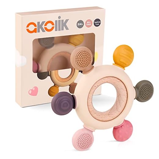 Mordedor Bebe, Juguete la Dentición del Bebé Mordedor de Silicona, Remo, Juguete Agarrar, Accesorio de Enfermería la Dentición sin BPA para Bebés de más de 3 Meses (Timón B)