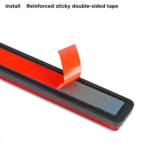 2 Réflecteurs Rouge Moto/Vélo 139x18mm - Autocollant Sécurité E4 Certifié | Pour Arrière
