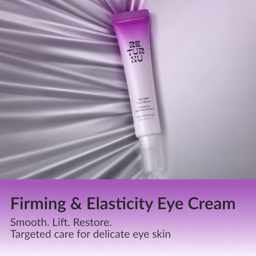 RETURNU The Firm Eye Cream, Firming & Anti-Wrinkle Eye Moisturizer with Peptides & Bakuchiol, Helps Smooth Fine Lines & Support Under-Eye Firmness, Under Eye Bags (0.67 fl oz)