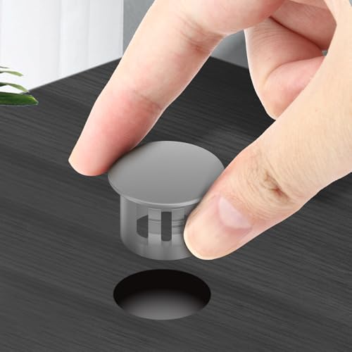 Image of 100PCS 3 /8 inch Grey Plastic Plugs Hole, Round PA66 Plug Furniture Hole Decorative Cover