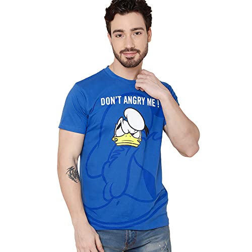 Image of Free Authority Mickey & Friends Printed Regular Fit Green Cotton Men's T-Shirt
