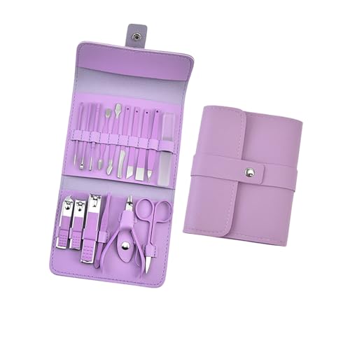 Multifunctional Stainless Steels Manicure Set with Nails Clippers Tools Protective Folding Case for Comprehensive Grooming Solut