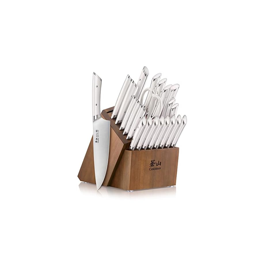 Cangshan HELENA Series German Steel Forged Knife Block Set (23-Piece, White)