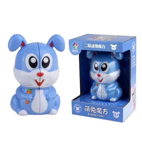Image of Rubic Cube, Magic Puzzle Cube, Animal Rubix Cube, Animal Rubic, Brain Teaser Puzzle (Blue).