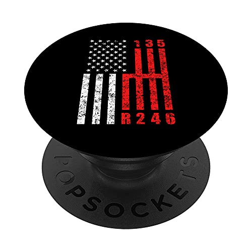 Bandera Americana Stick Shift coches reales no se cambian a sí mismos PopSockets PopGrip Intercambiable