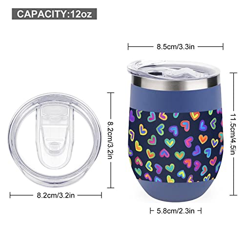 Bright Gradient Colorful Hearts Lovely Stainless Steel Insulated Cup Small Coffee Mug Fashion Travel Tumblers With Lid #TOP1