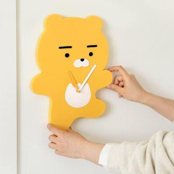 Miniatura 6 de KakaoTalk - Reloj de pared coreano con lindo personaje amarillo (Ryan)