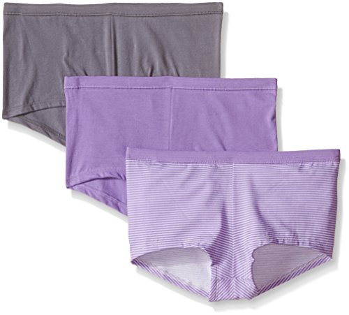 Hanes Women's Cool Comfort Cotton Boyshort Panty (Pack of 3) , Assorted Q6, 5