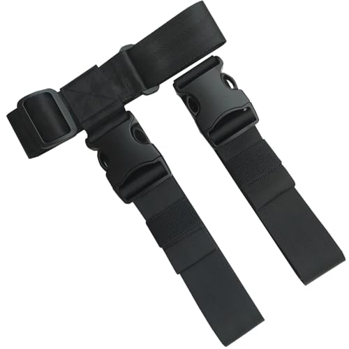 Image of Luggage Connector Straps for Connecting Your Luggage Together，T-Type and Normal Luggage Connector Straps Heavy Duty Adjustable Travel Accessories(2 PcsBlack)