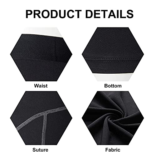 Soccer Sports Capri Compression Short Legging/Tights For Boys Girls Pack Of 3, Black, 7 #TOP4