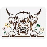 Matériau réutilisable : le pochoir vache Highland est fabriqué en plastique de qualité supérieure, lavable et réutilisable, flexible et durable, pas facile à casser, ne se plie pas ou ne se déchire pas après avoir été utilisé plusieurs fois