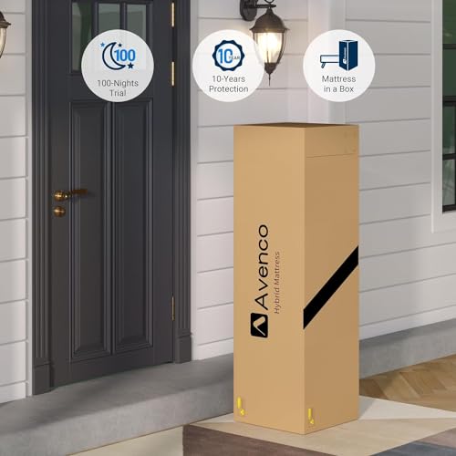 Image of Avenco Full Mattress, Full Size Mattress in a Box, 12 Inch Hybrid Mattress Full, Medium Firm, Pocket Innerspring for Pressure Relief & Motion Isolation, CertiPUR-US