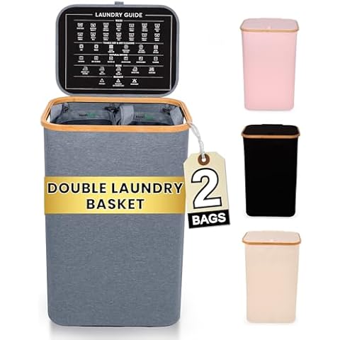 Nest Zest Double Laundry Basket with Lid Cover