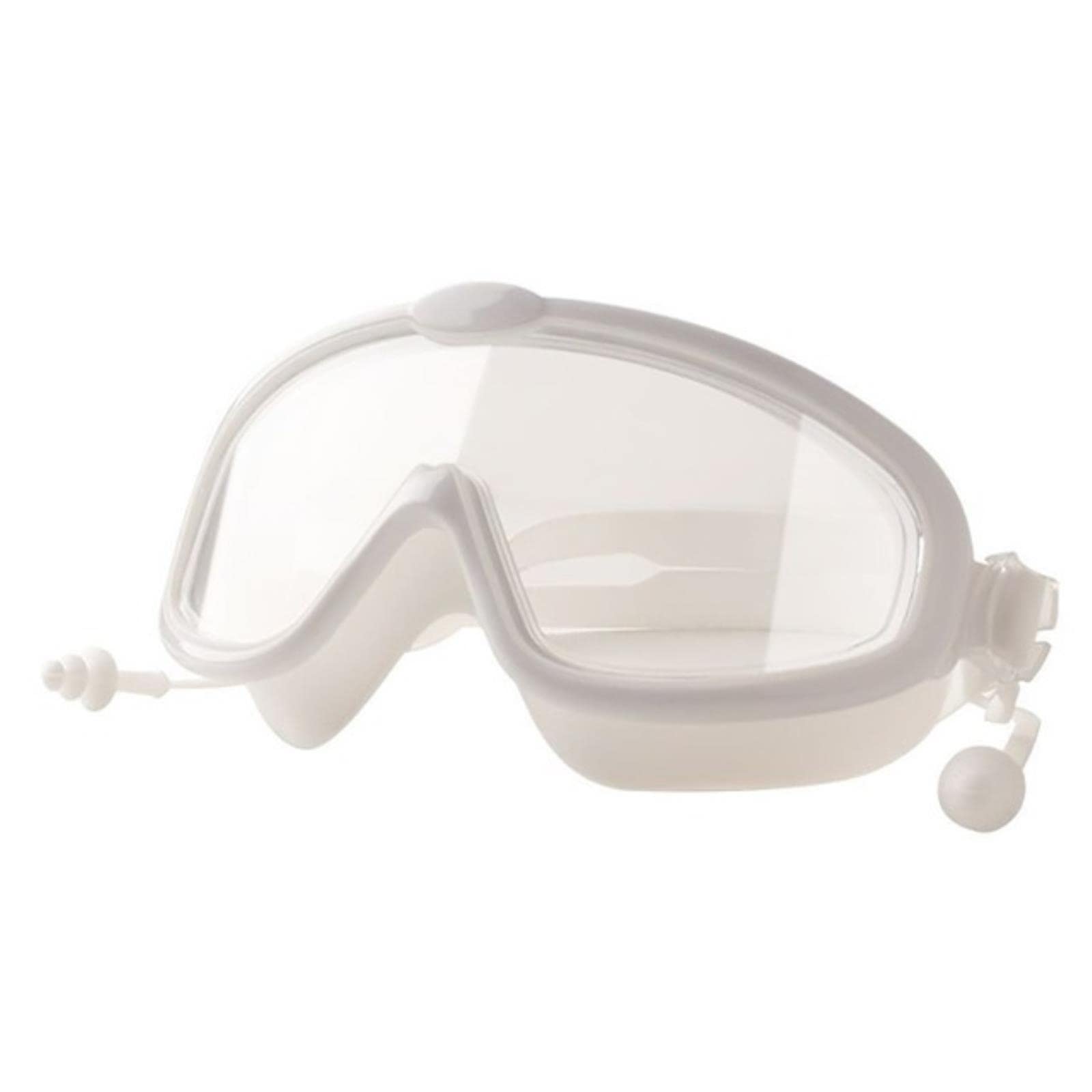 Okulary pływackie, Okulary do pływania, zatyczki uszu, 2 w 1, zestaw dla dzieci, okulary z ochroną UV i zatyczkami(White)