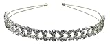 Bella Metal Headband Silvery Crystal White Hair Band Heart to Heart Design AD86121-6722