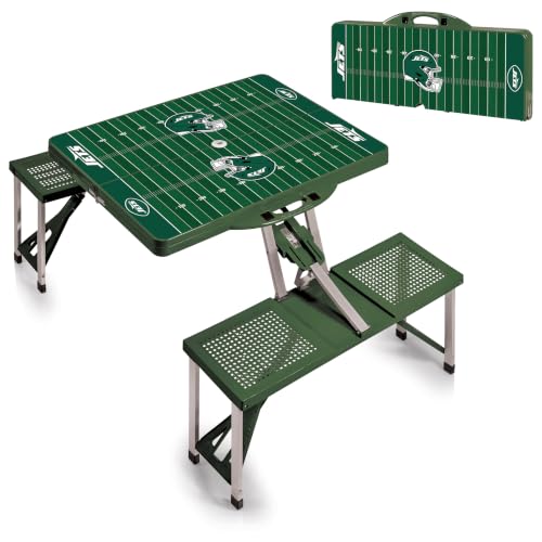 Image of Picnic TIME NFL Football Field Folding Picnic Table, Camping Table, Outdoor Table with Umbrella Hole