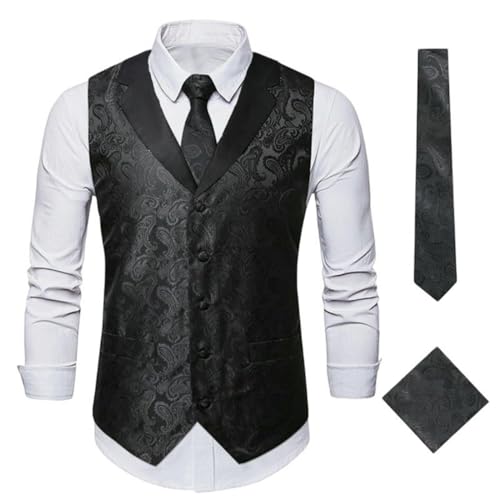 Chaleco de traje para hombre con estampado dorado moderno chaleco de vestir formal masculino