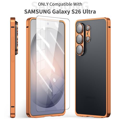 Metal Bumper Case for Samsung Galaxy S26 Ultra, Aluminium Frame Slim Case [Separate Metal Lens Protector] [HD Tempered Glass Screen Protector] [Hippocampus Buckle Design] Cover for S26 Ultra 6.9 Inch by Eastcoo - Used condition - Image 2