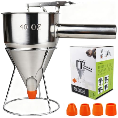 Pancake Batter Dispenser 40oz Stainless Steel Funnel