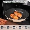Cookersway Poele Ceramique Inox Induction 24cm-Anti Adhesive Poele Poele A Crepe Acier Inoxydable Sans Ptfe, Sans Pfas, Sans Pfoa, Pour Cuire Des Pancake, Oeuf, Lave-Vaisselle Sûr Batterie Cuisine