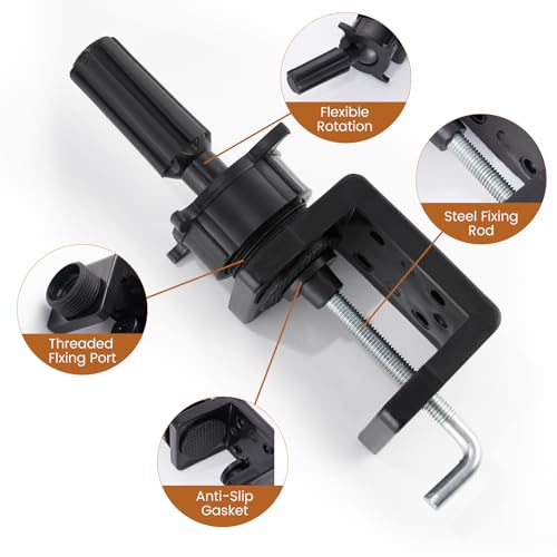 Wig Mannequin Head Nail Hand Stand Cosmetology Manikin Training Head Stand Holding Holder Clamp Stands C-Clamp Holder Practice Hand Stand Adjustable Rotary for Desk Table - Thumbnail 6
