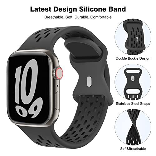 Tsaagan 5 Pack Sport Silicone Bands Compatible For Apple Watch Band 49Mm 41Mm 45Mm 40Mm 44Mm 38Mm 42Mm, Breathable Strap Replacement Wristband For Iwatch Ultra Series 8/7/Se/6/5/4/3/2/1 Women & Men #TOP1