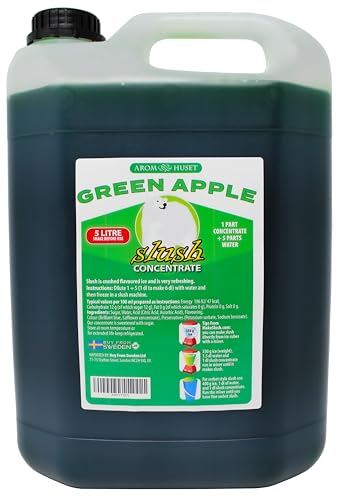 Green Apples Slush Concentrate - 5 L - Flavoured Frozen Slushie Syrups Mix for Slush and Ice Drinks Machines