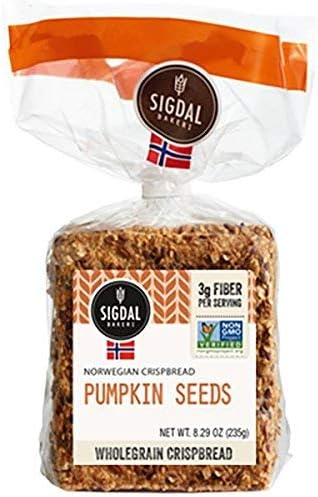 Sigdal Bakery Crispbread Spelt & Pumpkin Seeds Wholegrain Norwegian CrispBread 8.29 Ounce(Pack of 2)