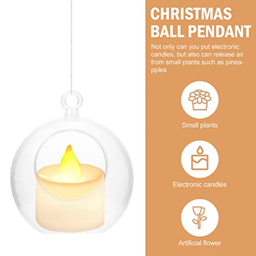 Housoutil O43DZP39FFJWE154BUPIJ8EG7 10Pcs Hanging Tealight Candle Hoder Hanging Glass Globe Orbs Plant Terrariums Wedding Candle Holder Candlestick thumb #1