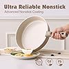 SENSARTE 17 Piece Ceramic Pots and Pans Set, Nonstick Detachable Handle Cookware, Induction Kitchen Cookware Set with Removable Handle, Dishwasher & Oven Safe (Almond Beige)