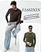 August Alley 4 Pack Men's Big and Tall Shirts, Long Sleeve Crew Neck T Shirts Basic Casual Fall Tops Trendy Muscle Tees(Black, Brown, Army Green, Cream,X-Large)