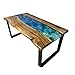 Personalized Spectacular Seascape Table, Made to Order Design Table, Office Table, Blue Ocean Waves Table, Handmade Coffee Table, Dining Table, Modern Home Decor, Gift New home (18x18 inch)