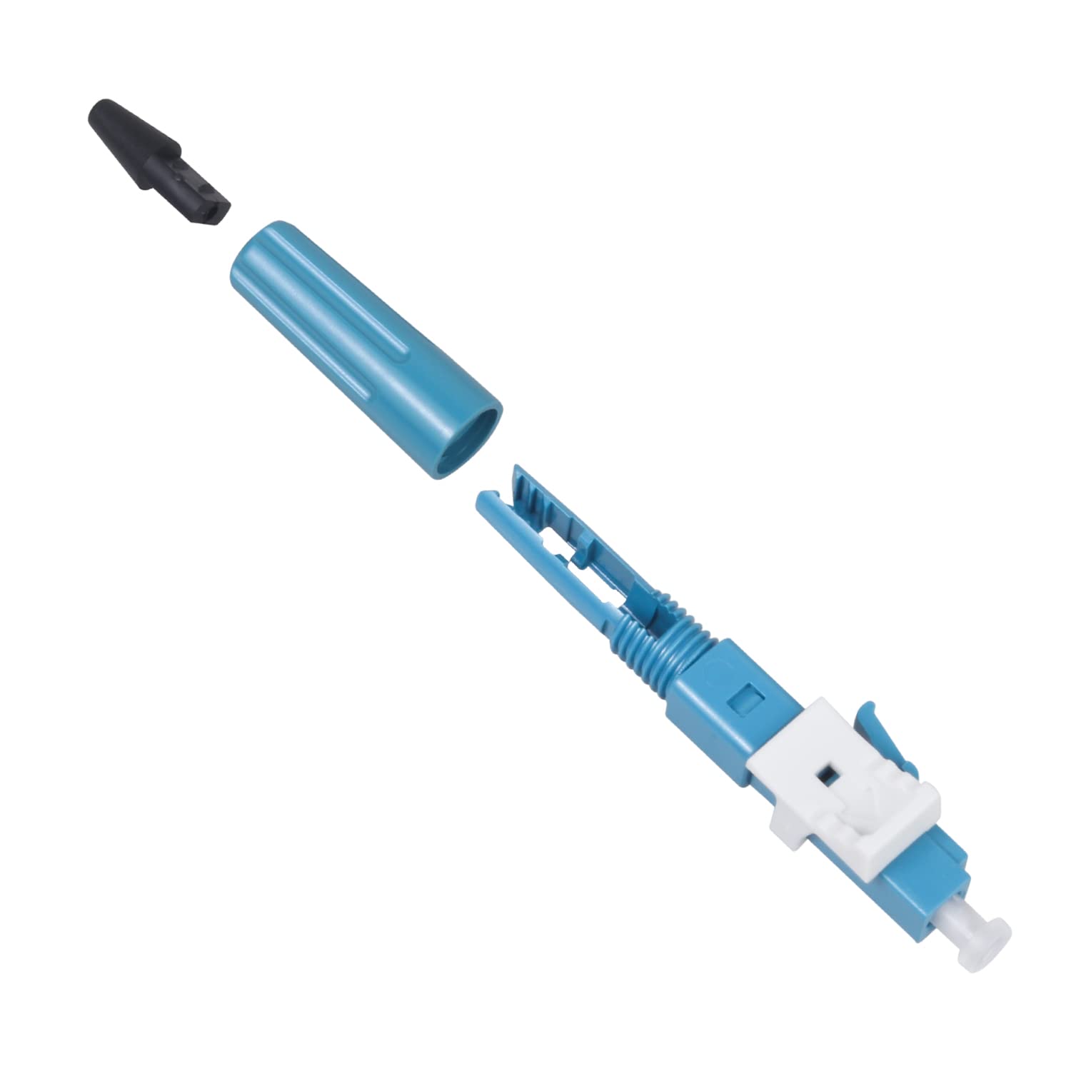 Lot de 20 adaptateurs de connexion rapide LC UPC à fibre optique monomode pour câble rond en fibre de 0,9/2,0/3,0/2,0 x 1,6/2,0 x 3,0 mm (bleu)