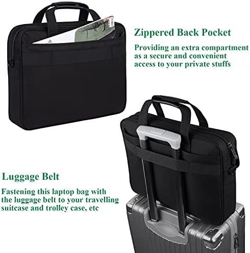 Taygeer Laptop Bag 17 inch, Large Business Water Resistant Briefcase for Man Women Protective Office Bag with Shoulder Strap Work Computer Bag for Laptop Notebook Travel School, Black