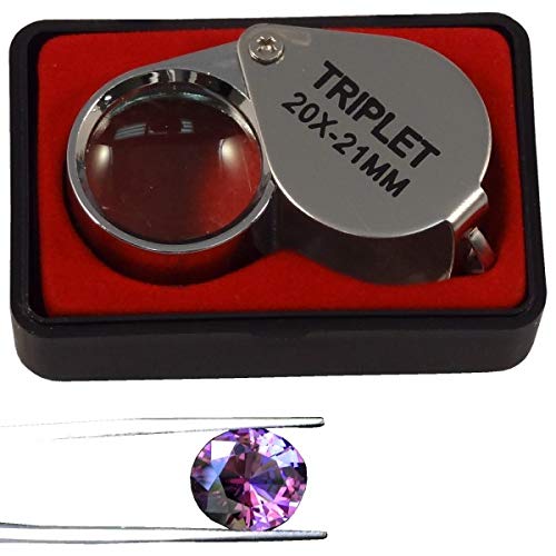 Bluedot Trading Mini 20 X 21Mm Metal Folding Jeweler Loupe Eye Magnifier Magnifying Glass Triplet For Coin & Stamp Collectors, Reading Fine Print, Maps, And Jewelry Identification #TOP3