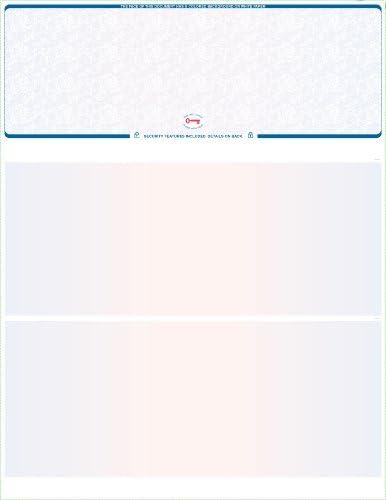 250 Blank Computer Check Stock - Check on Top - Blue Red Blue Prismatic (Blue Red)