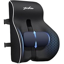 ZIKEE Adjustable Lumbar Support Pillow for Office Chair with Sliding Design for Precise Pain Relief & Support, Ergonomic Lumbar Pillow Improves Posture, Back Support Pillow for Office, Car, Home