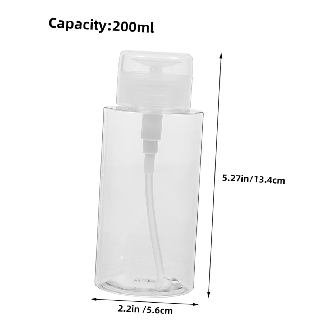 Dispensadores de Botellas Bomba 2 Piezas 200ml Transparentes para Quitaesmalte y Líquidos de Belleza Uso Personal Cuidado Diario