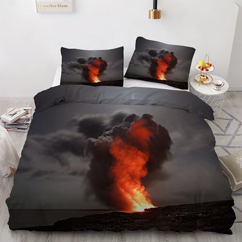 Parure de lit 160x200 volcan en microfibre douce facile à repasser - 2