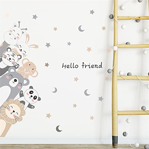 Waft Yearn Super Cute Animals Decals Decor Lovely Lions Pandas Bears Elephants Tigers Rabbits Giraffes Wall Sticker Baby Room Art Wall Clings Removable Vinyl Stickers For Nursery Boy‘s Girl's Bedroom Kid's Room School Living Room Bedroom Tv Sofa Web Hosts Background Decoration Murals #TOP3