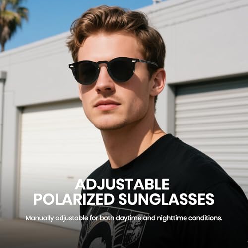 Cyxus Adjustable Tint Sunglasses 1-17 Gears Rounded Polarized Glasses Lenses Advanced ND Filter Lens Technology P13173