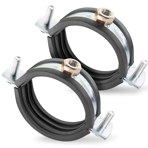 Poppstar 2 Edelstahl Rohrschellen W4 (Spannbereich 57-61 mm, 2) mit Stockschrauben M8*82 und Dübeln