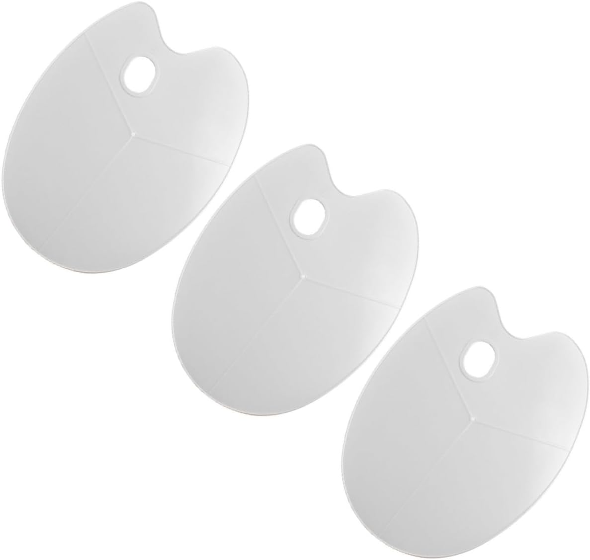 HOMSFOU 3pcs Paint Pallets Oval Shaped Trays Bulk DIY Mixing Plates Stain Resistant Easy Cleaning